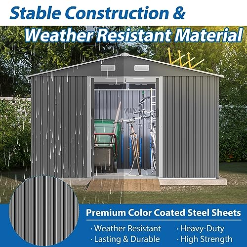 6x4 Ft Outdoor Storage Shed, Heavy-Duty All-Weather Tool Shed with Lockable Doors, Durable Resin Construction for, Patio & Backyard Organization Black