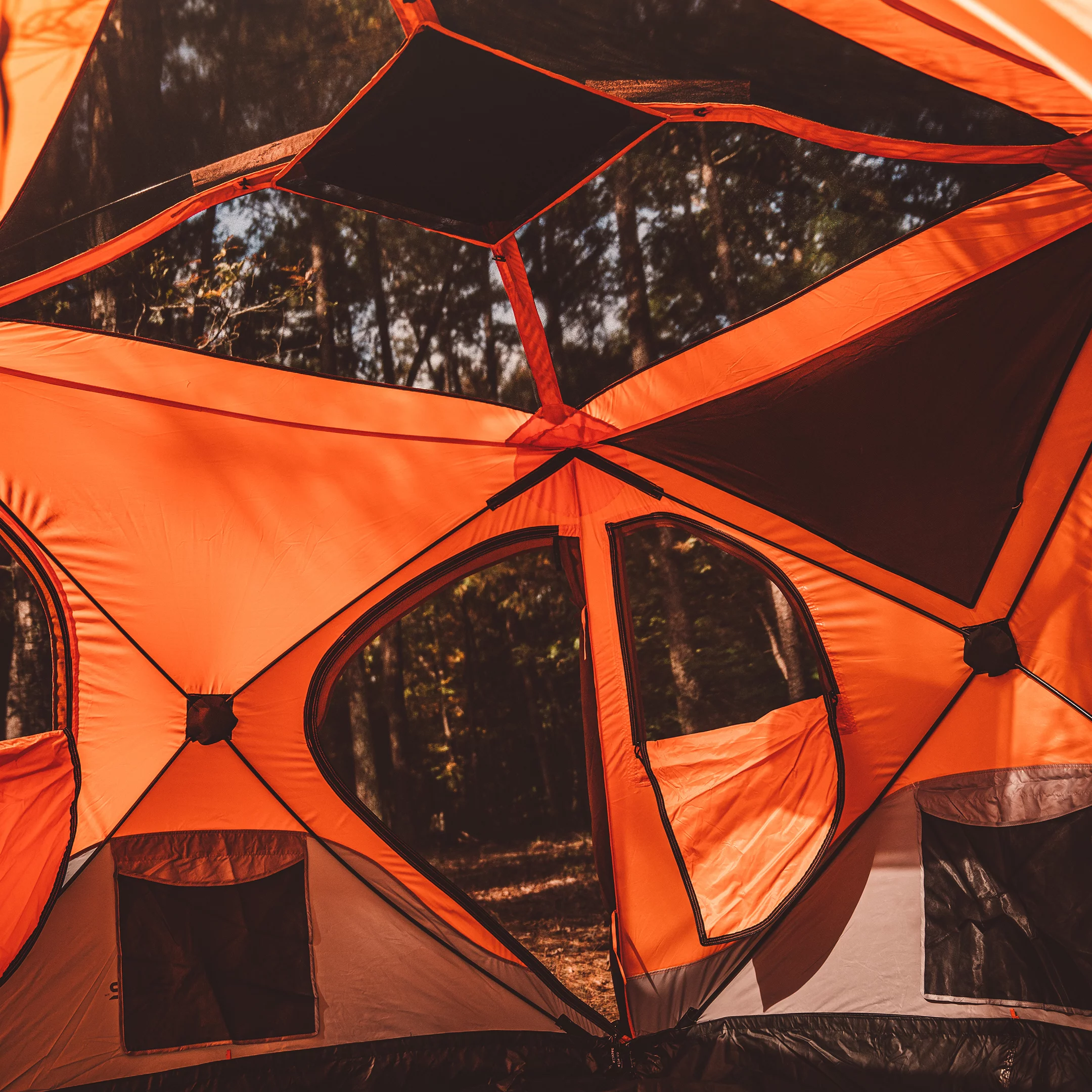 Gazelle Tents™ T4 Portable Hub Tent, 4-Person, Sunset Orange, 44342