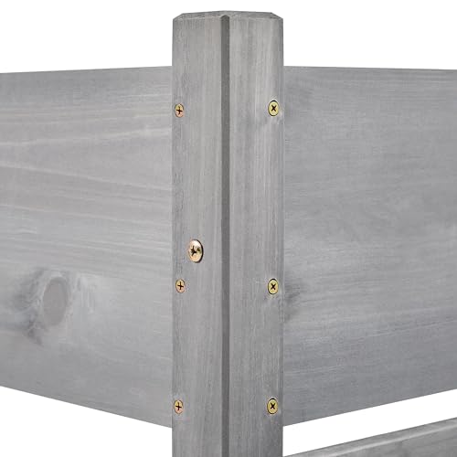Topeakmart 2-Tier Elevated Stand Raised Bed Planting Planter Bed Box for Flower Vegetable Gardening Outdoor, Gray