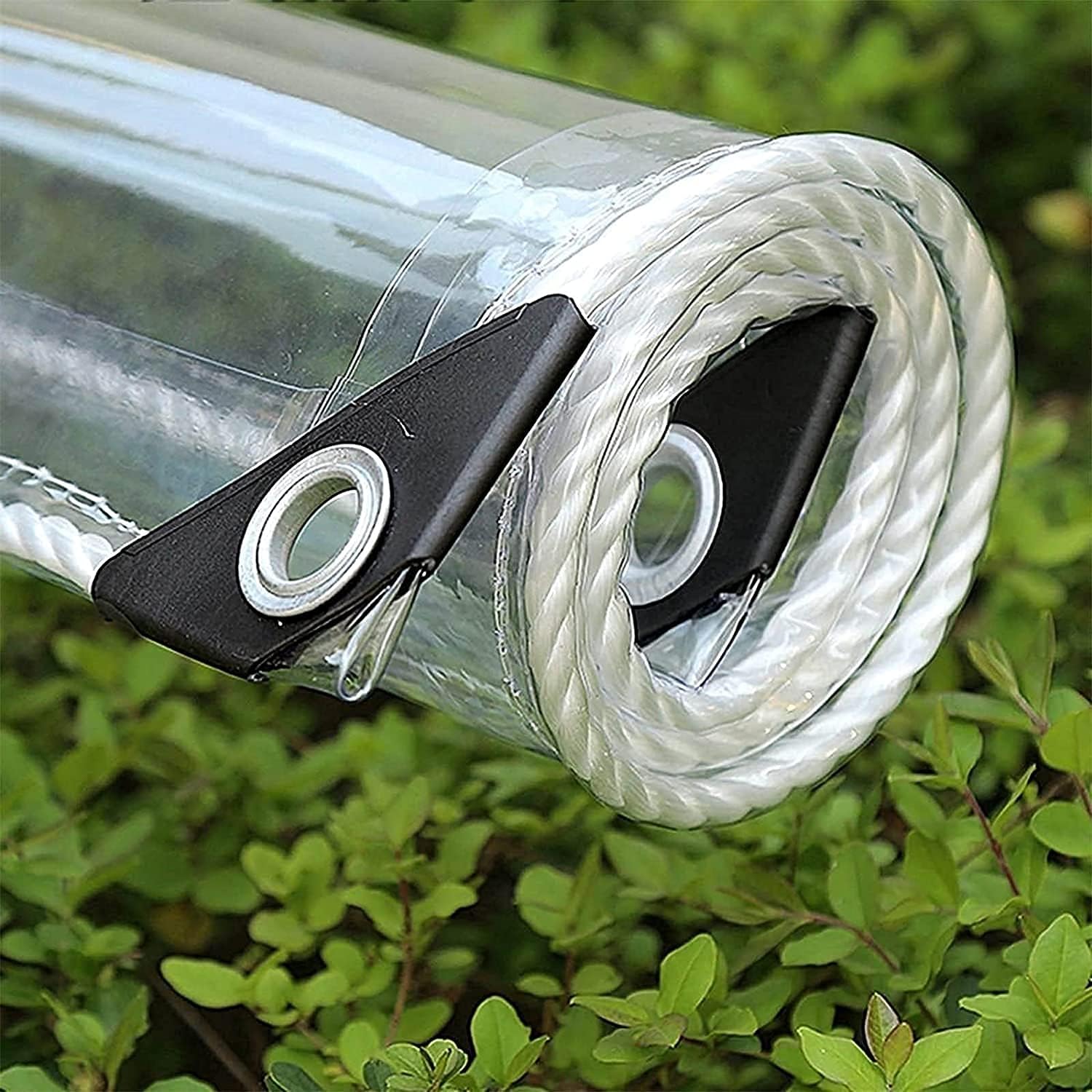 GQZGGXX Canopies Tarps Clear PVC Waterproof Cloth Tear Resistance Waterproof 0.35mm Vinyl Transparent Awning Canopy Patio Enclosure,Anti-Aging Insulation Soft Glass Tarpaulin 1.2x2m/3.9'x6.6'