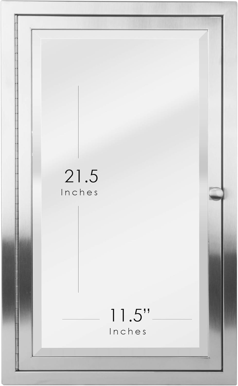 Head West Recessed Medicine Cabinet Mirror with Beveled Edge - Brushed Nickel Bathroom Mirror with Storage, Adjustable Shelves and Stainless Steel - Small Medicine Cabinets for Bathroom Wall 16"x26"