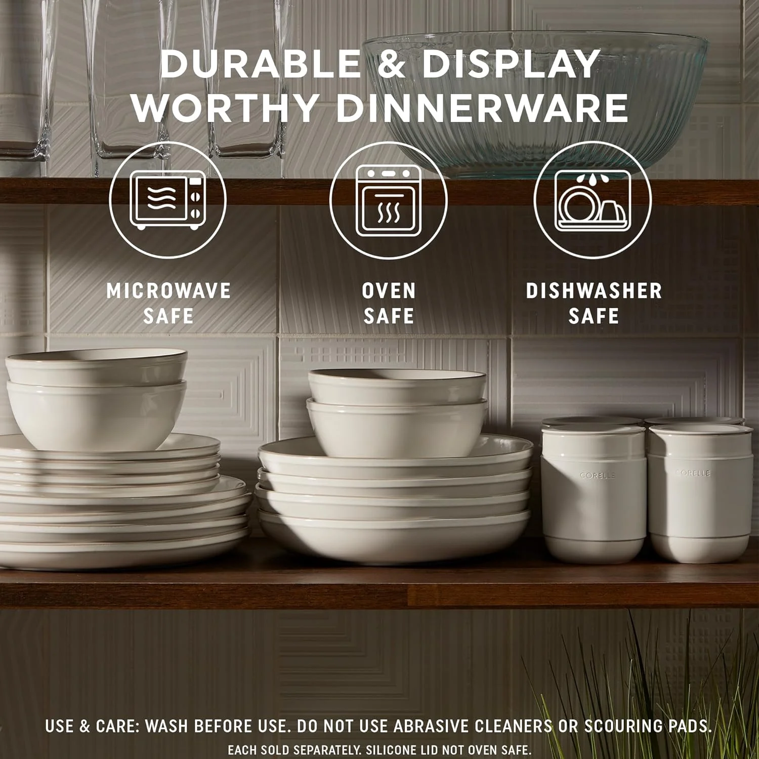 RUO Stoneware 16-Pc Dinnerware Set, Handcrafted Artisanal Double Bead Plates, Meal Bowls, Bowls and Tumblers, Solid and Reactive Glazes, Dining Plate Set, Navy