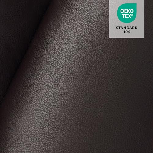 MCombo Large Triple Motor Power Lift Recliner Chair with Massage and Dual Heating, Adjustable Headrest for Tall Elderly People, Faux Leather 7634 (Dark Brown, Large)