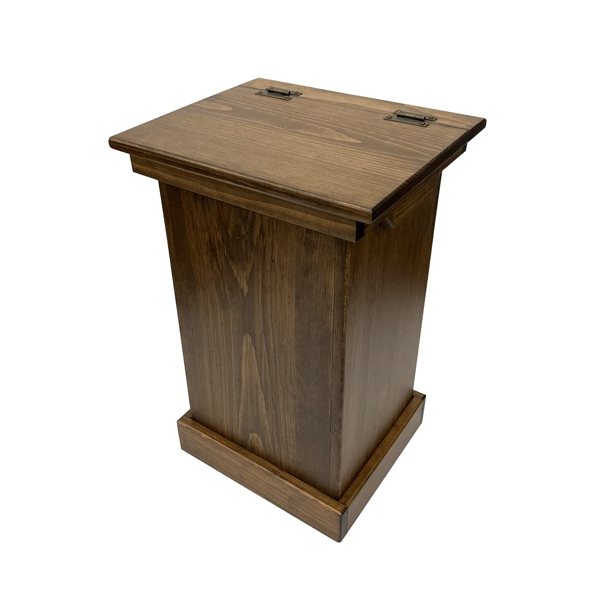 Wooden Lift Top Trash Can Cabinet, Handmade Solid Wood Hideaway Trash Holder (Cherry)