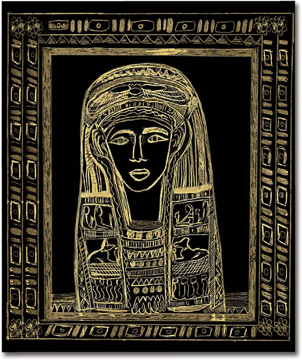 Melissa & Doug Scratch Art Scratchboard - 50-Pack, Shimmering Gold on Black Background