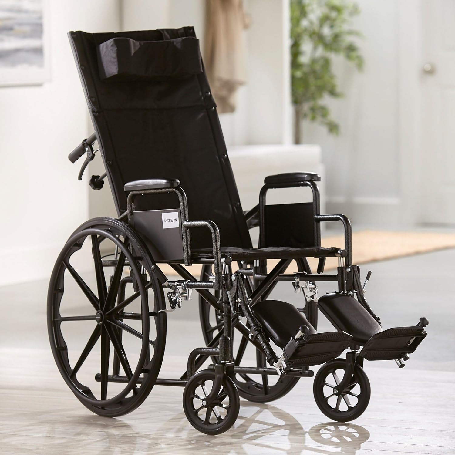 McKesson Reclining Wheelchair & Detachable Desk Arms - 18" Seat Width, 300 Lbs. Capacity - 1 Each/ - 18324201
