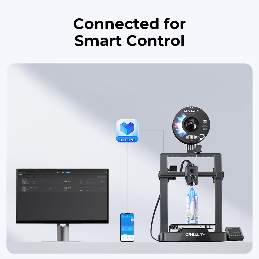 Creality Official Ender 3 V3 KE 3D Printer. Max Printing Speed 500mm/s, 60W Ceramic Heater Hotend, X-axis Linear Rail for Creality OS Ender3 V3 KE Smart Control 3D Printer