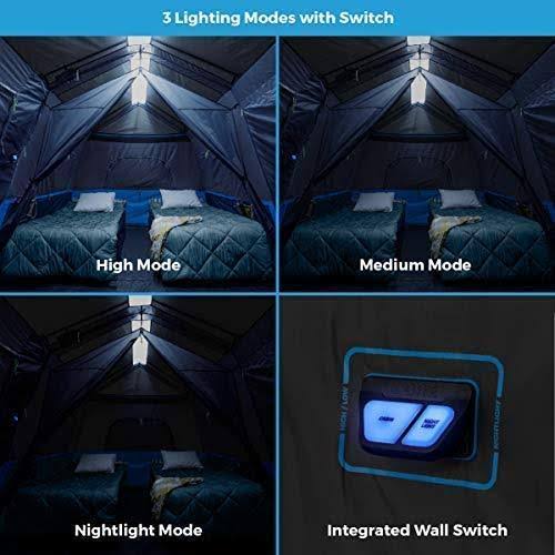 Core Equipment 14& x 9& 9-Person Lighted Instant Cabin Tent