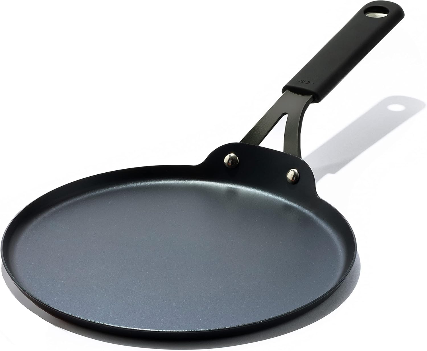OXO Obsidian Pre-Seasoned Carbon Steel Induction Safe 12 Outdoor Frying Pan/Skillet with Silicone Sleeve, Black