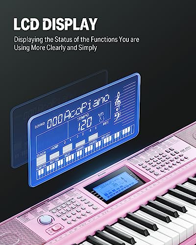 Donner 61 Key Keyboard Piano, Electric Piano Keyboard Kit with 249 Voices, 249 Rhythms - Includes Piano Stand, Stool, Microphone, Gift for Beginners, Black (DEK-610S)