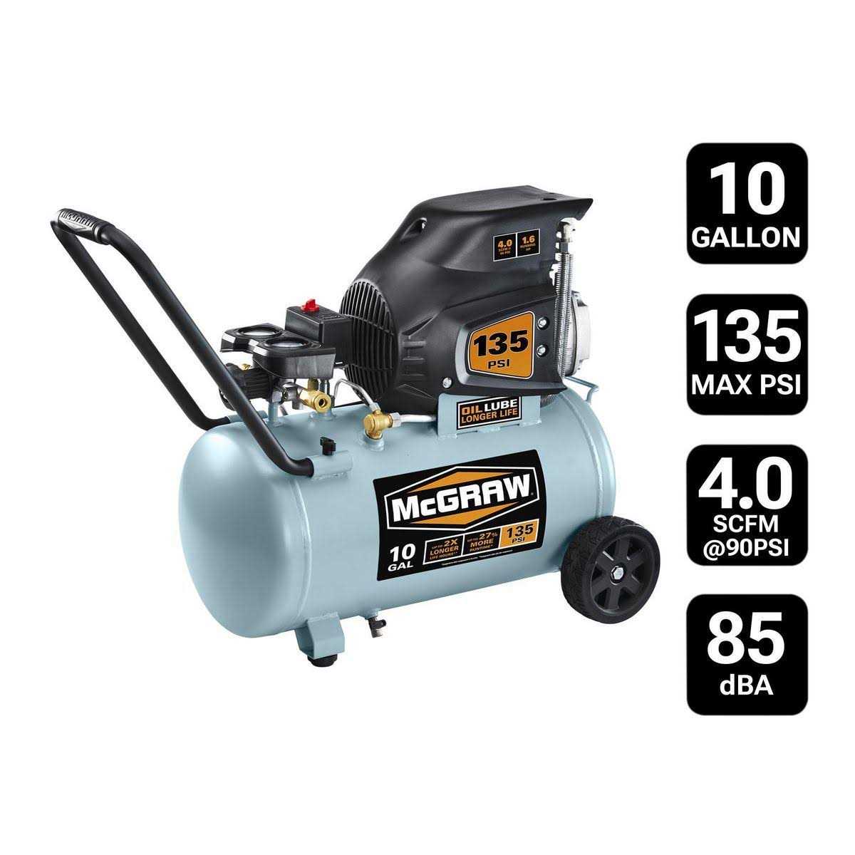 Fortress 10 Gallon 175 PSI Ultra-Quiet Horizontal Shop/Auto Air Compressor