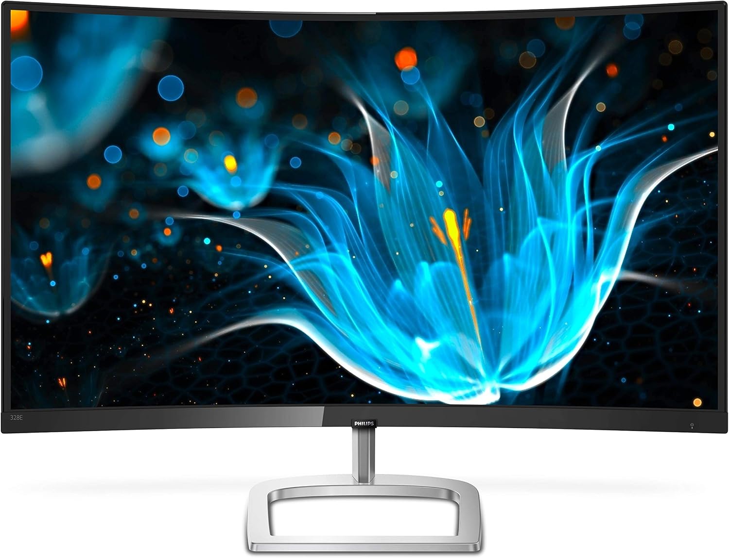 Philips Computer Monitors 328E9QJAB 32" Curved Frameless Monitor, Full HD VA, 128% sRGB, FreeSync, 75Hz, VESA, Black (Renewed)