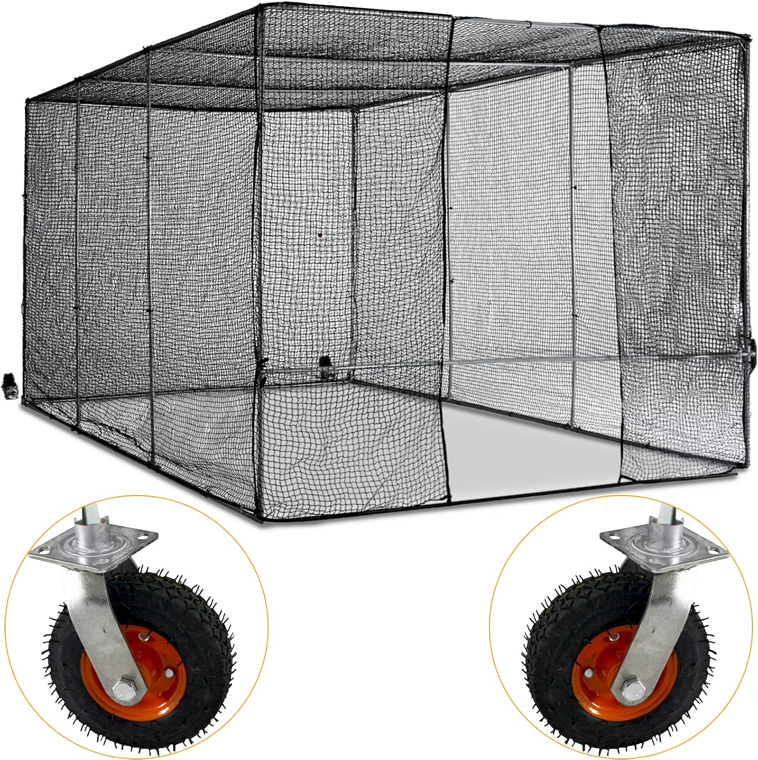 Batting Cage with Wheels,Baseball Batting Cage,Batting Cage with Wheels for Backyard,Mobile Baseball Batting Cage,Wheeled Batting Cage 16X10X8FT(5X3X2.5m)