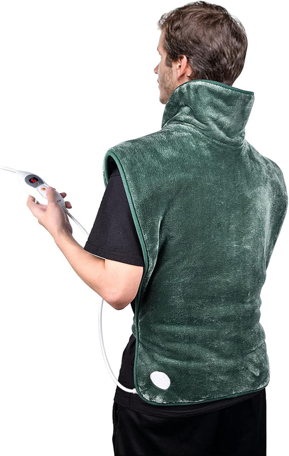 Electric Heating Pad for Back Neck and Shoulders Pain Relief, Heated Warmer Fast-Heat Hot Therapy Warp with Waist Strap, 3 Heat Levels, Auto-Off Timer