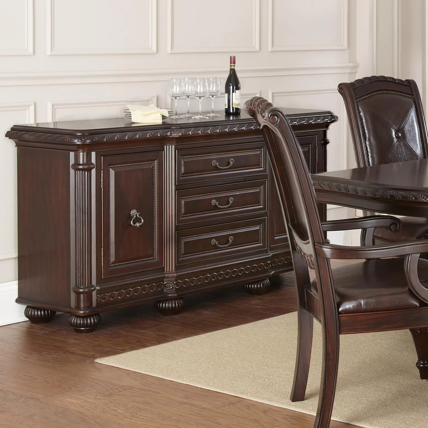 Steve Silver Company Antoinette Buffet in Brown Cherry