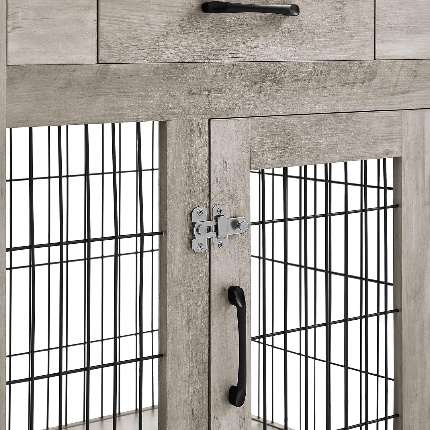 Furniture Style Dog Crate End Table with Drawer, Pet Kennels with Double Doors, Dog House Indoor Use, Dog Kennel for Small, End Table, 29.9'' W x 24.8'' D x 30.71'' H,Gray