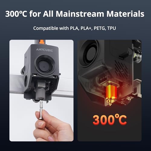 Anycubic Kobra S1 Combo 3D Printer, Multi-Color 3D Printer High Speed Max 600mm/s High Precision, Core XY Stable Structure Ultra-Quiet Printing Anycubic App One-Click Printing 250 * 250 * 250mm