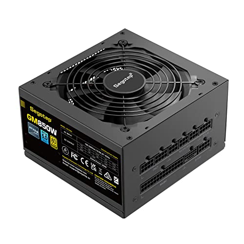 Segotep 850W White Power Supply, 80 Plus Gold Certified Full Modular PCIe 5.0 & ATX 3.0 Gaming PSU for NVIDIA RTX 20/30/40 Series and AMD Graphics Cards, 120mm Silent FDB Fan, 5 Year Warranty