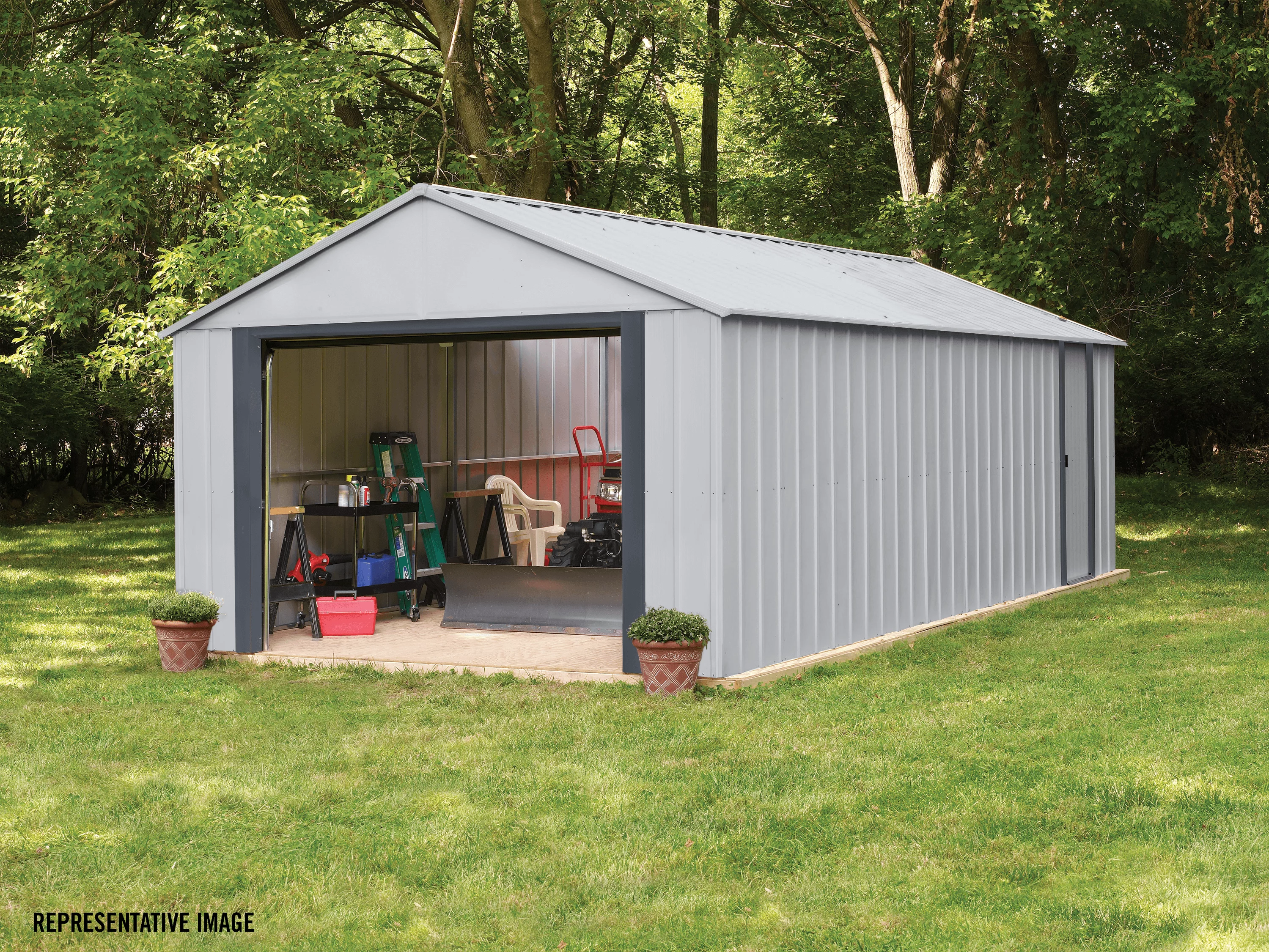 Arrow Murryhill 12 x 31 Garage, Steel Storage Building, Prefab Storage Shed