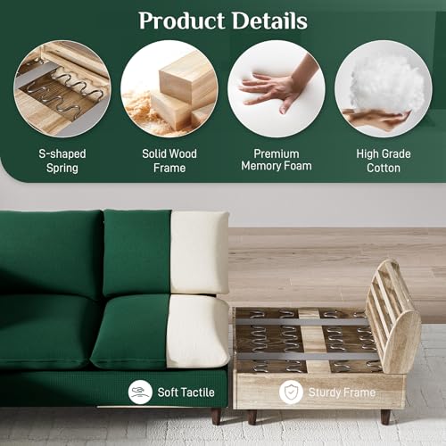 U Shaped Sectional Sofa Cloud Couch for Living Room, 112" Comfy Modular Deep Seat Couches, Oversized Fluffy Modern Chenille 6-Seater Sofa with Lounge Chaise Ottoman, Cream White