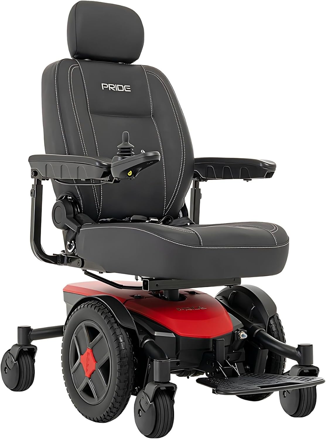 Pride Jazzy EVO 613 Li Power Chair - Electric Wheelchair Scooter for Adults, Lithium Battery, 300 Lbs Weight Capacity, Cardinal Red, 16"x16-18" Seat Size