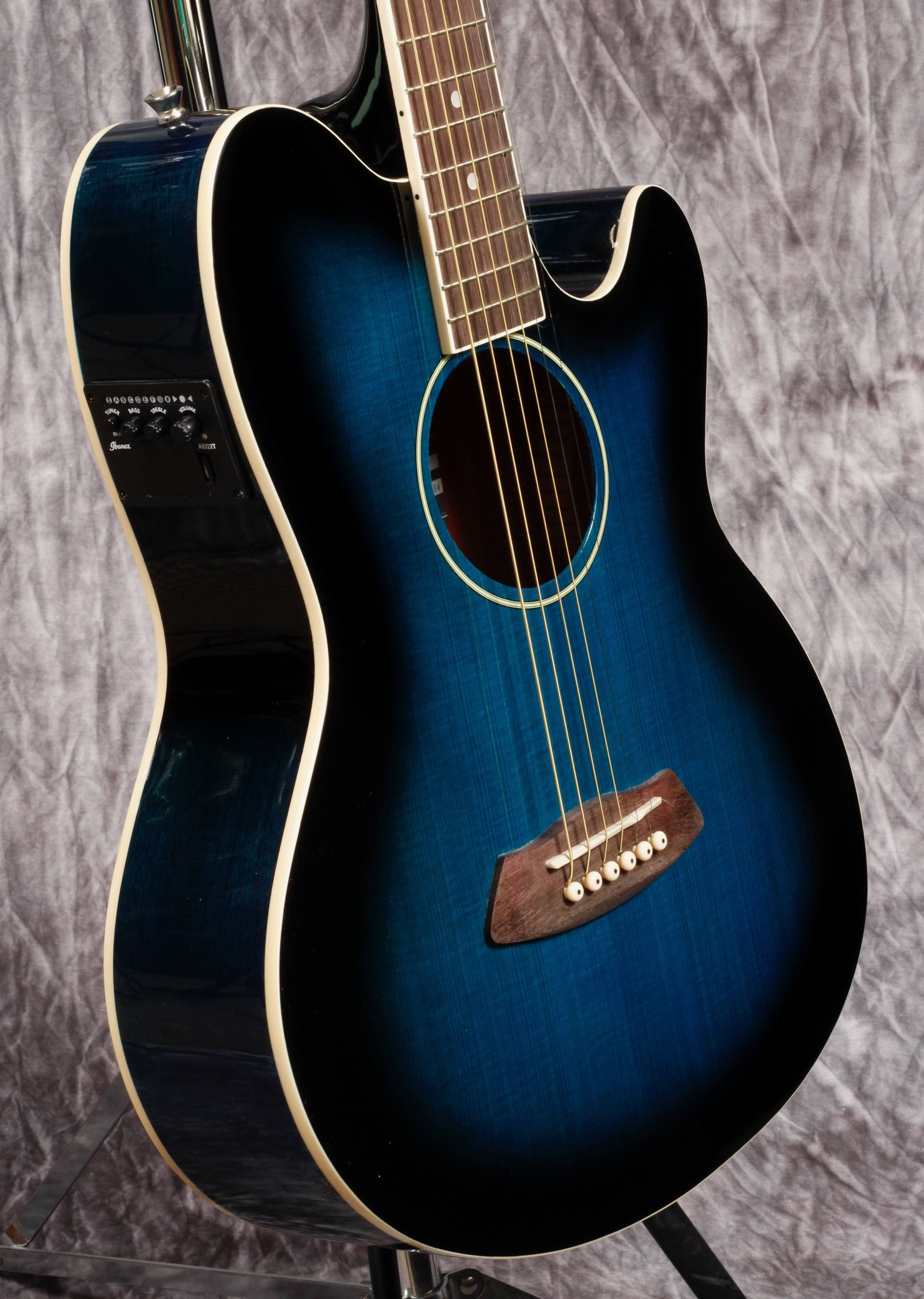 Ibanez Talman Acoustic Electric Guitar - Transparent Blue Sunburst