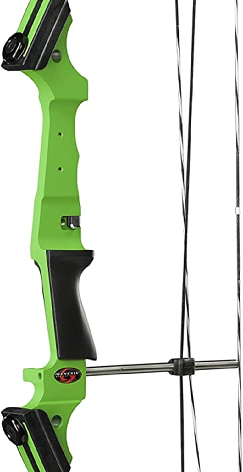 Genesis Archery Compound Bow w/Adjustable Draw Length from 15"-30" & Adjustable Draw Weight Range of 10 to 20 Pounds for Left-Handed, Green (2 Pack)
