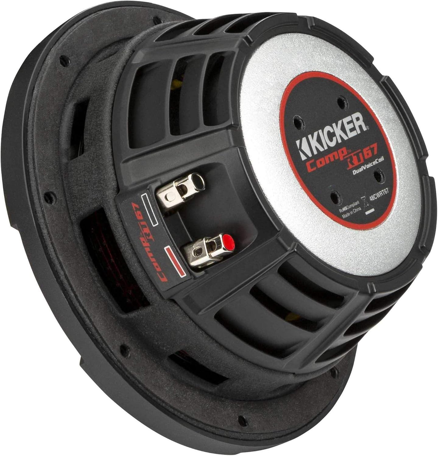 Kicker 48CWRT674 CompRT 6.75" Subwoofer, DVC, 4-ohm - Includes Speaker Wire