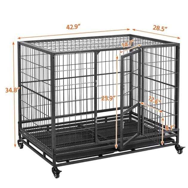 Yaheetech Wheels &amp; Litter Pans Dog Crate - Pet Supplies online store