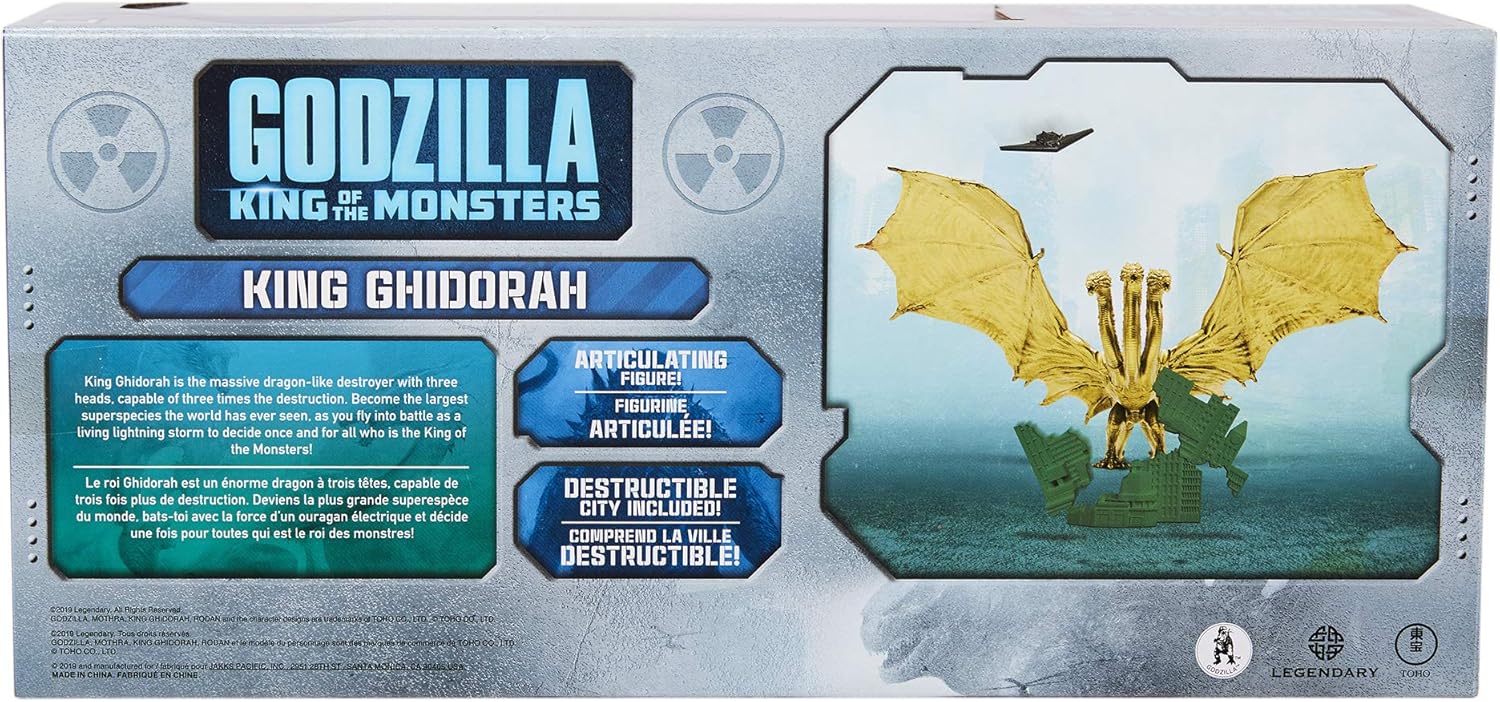 Godzilla King of The Monsters: 6" King Ghidorah Articulated Action Figure with Argo Jet & Destructible City
