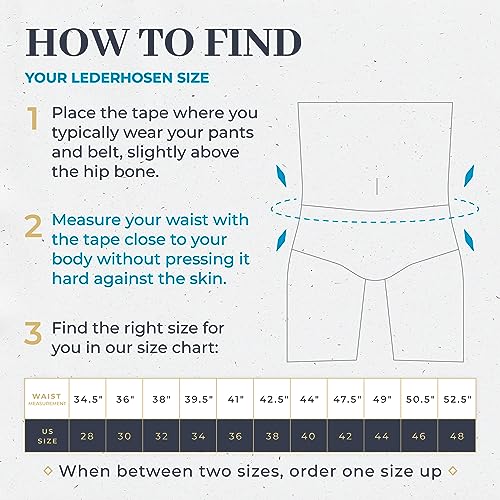 Lederhosen Men - Genuine Leather Authentic German Lederhosen for Men, Oktoberfest Outfit - Light Brown Knee