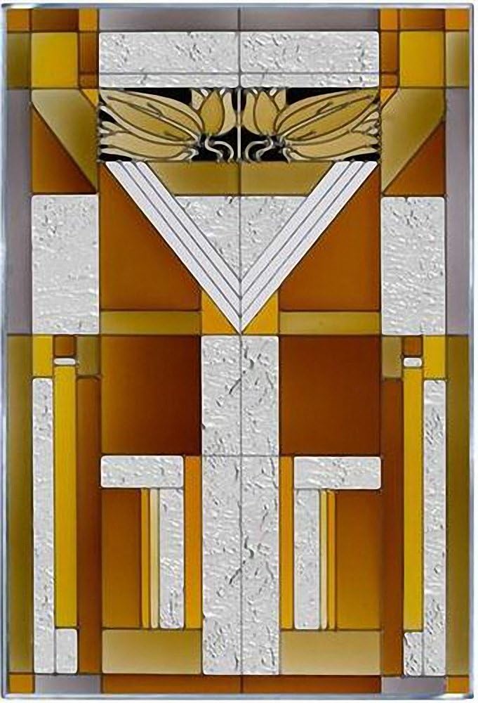 Mission Style, Craftsman Color, 20.5 x 30.5 Vertical Stained Glass Panel
