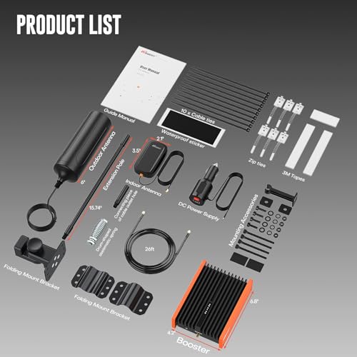 Cell Phone Signal Booster for Truck | High PowerTruck Booster Kit| 4G& 5G LTE Omni-Directional Adjustable Antenna for All Carriers-Verizon,T-Mobile,AT&T | Pickup SUV OTR Booster FCC Approved
