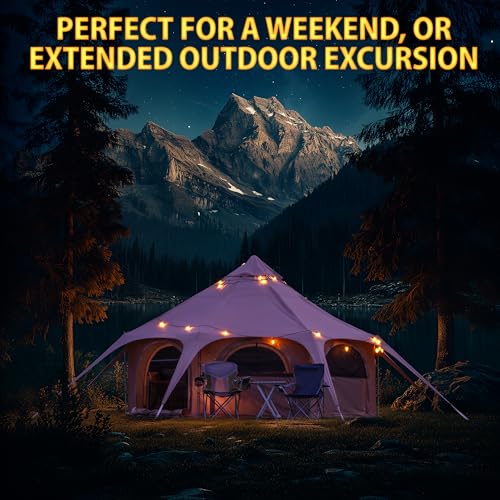 Glamping Canvas Tent - 16x9ft Tent with Stove Jack, Canopy Vents