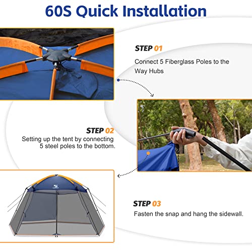 Screen House Mesh Mosquito Tent UPF 50+ Canopy Shelter Shade Easy Setup & Waterproof with Sidewall for Patios Outdoor Camping Activities(Khaki) (Khaki, 13.5x13 ft)