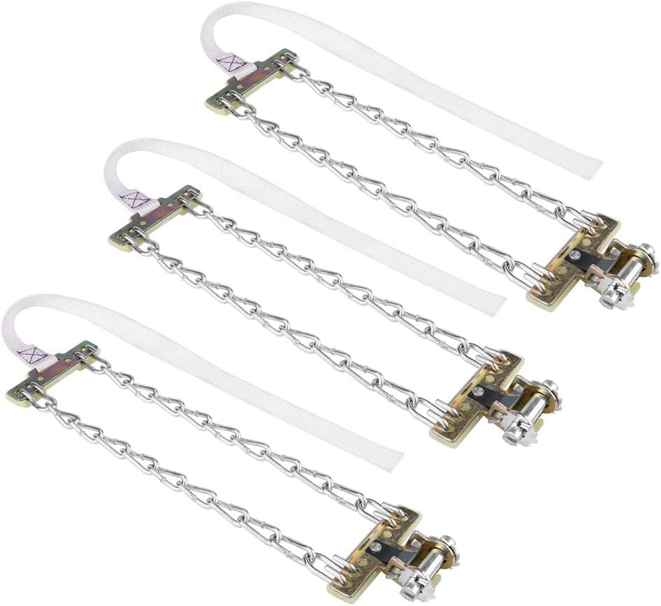 Tire Anti Skid Chains, 3pcs 235-285mm Anti-Skid Mud Ice Snow Tire Chain Winter Security Tyre Belt for Car Truck S Tire Snow Chain Steel Tire Chain
