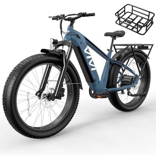 Vivi ACE01 Electric Bike for Adults, 26" x 4.0 Fat Tire Ebike, 1475W Peak Motor Torque Sensor Electric Mountain Bike, 25MPH Electric Bicycle with 48V 15AH Battery, Hydraulic Brake, UL 2849 Certified