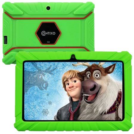 Refurbished Contixo V8-2 7 inch Touchscreen 16GB Memory Android 8.1 Tablet w/Kid-Proof Protective Case, Green