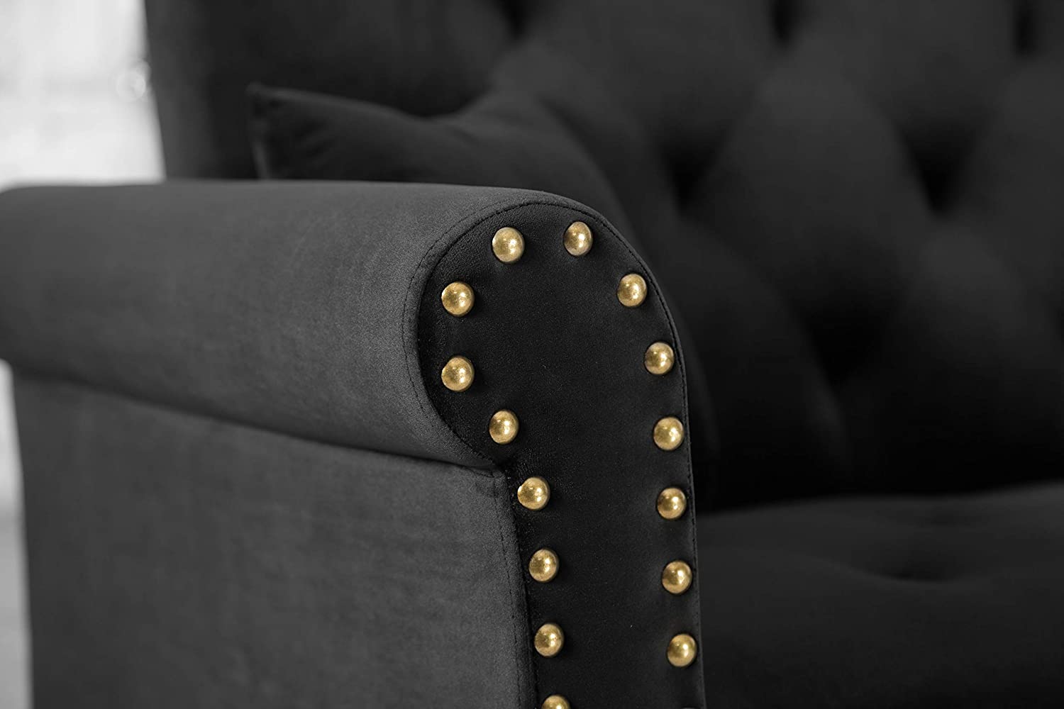 Convertible Sectional Sofa L Shape Couch Sleeper Bed Black Velvet with Wood Legs for Living Room Furniture