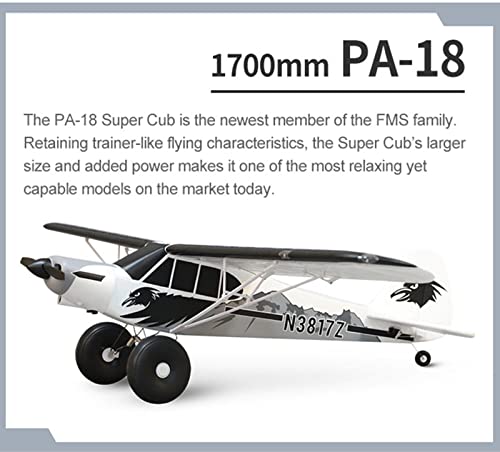 Fms Rc Plane Remote Control Airplane 1700MM (67") Piper PA-18 Super CUB with Reflex V2 6 Channel Rc Planes for Adults without Float PNP (No Radio, Battery, Charger)