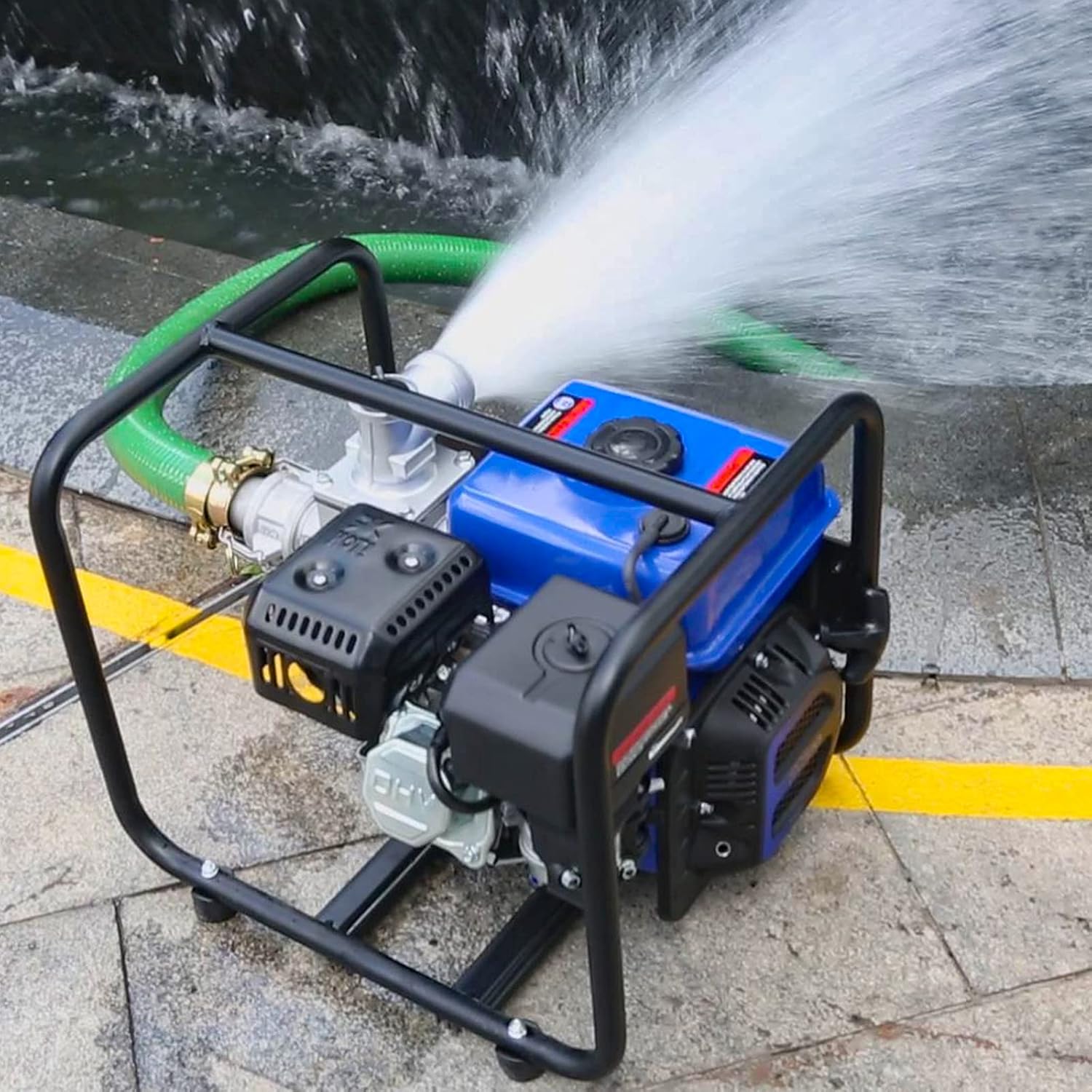 BILT HARD Semi-Trash Water Pump 2 inch, 158 GPM 7HP Gas Powered Water Transfer Pump, with Water Hose Kit