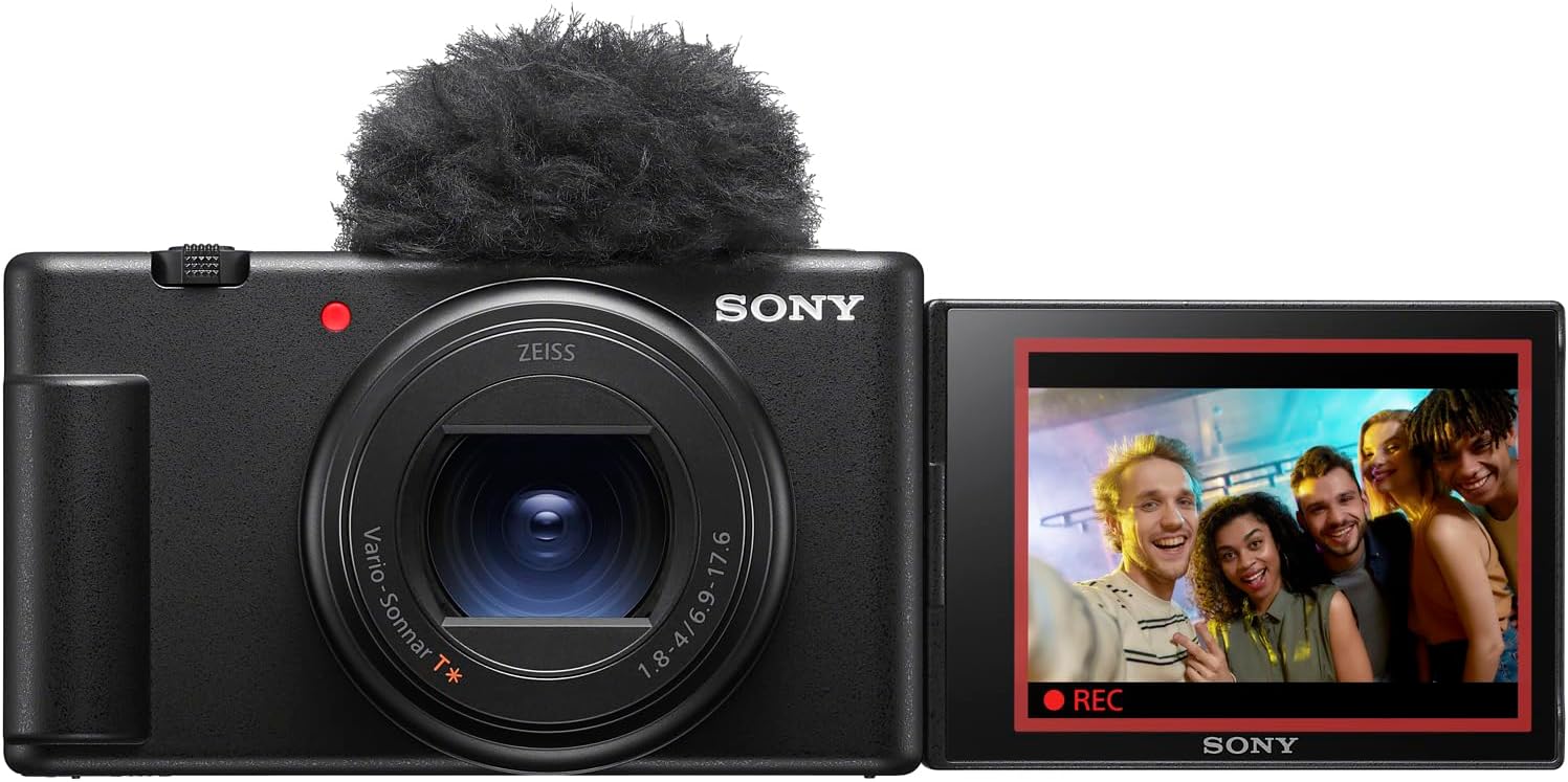 Sony ZV-1 II Vlog Camera with 4K Video & 20.1MP for Content Creators and Vloggers Black ZV-1M2/B Bundle with ACCVC1 Kit Including GP-VPT2BT Tripod/Grip + Deco Gear Case + LED +64GB Card & Accessories
