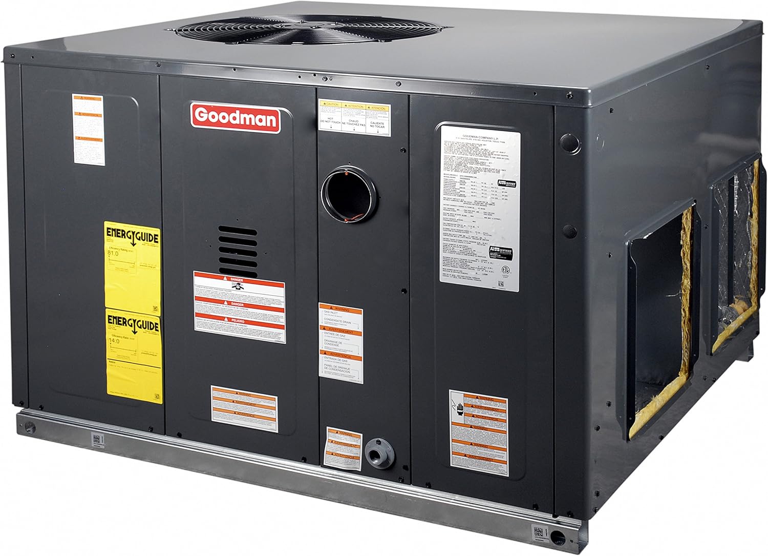 3 Ton 14 Seer Goodman 80,000 Btu 81% Afue Gas Package Air Conditioner - GPG1436080M41