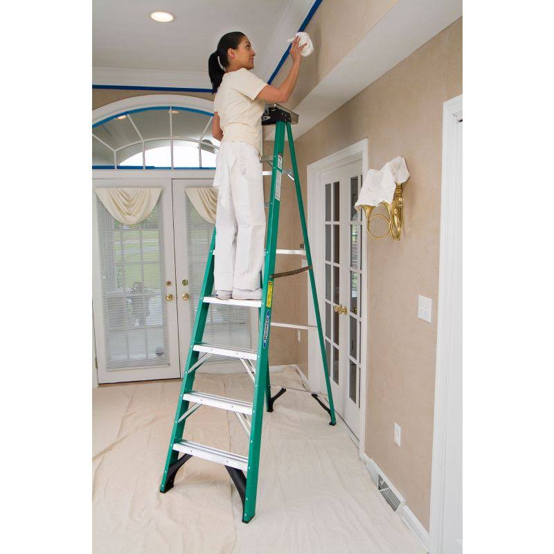 Werner 8 ft. Fiberglass Step Ladder, 225 lb. Load Capacity Type II Duty rating FS208