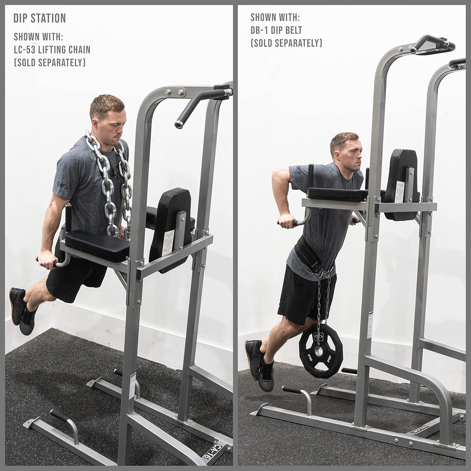 Valor Fitness Power Tower Dip Station - Functional Workout - Pull Ups Chin Ups Knee Raises Leg Raises Dips Machine Push Ups - Home Gym Strength Training Equipment -CA-16