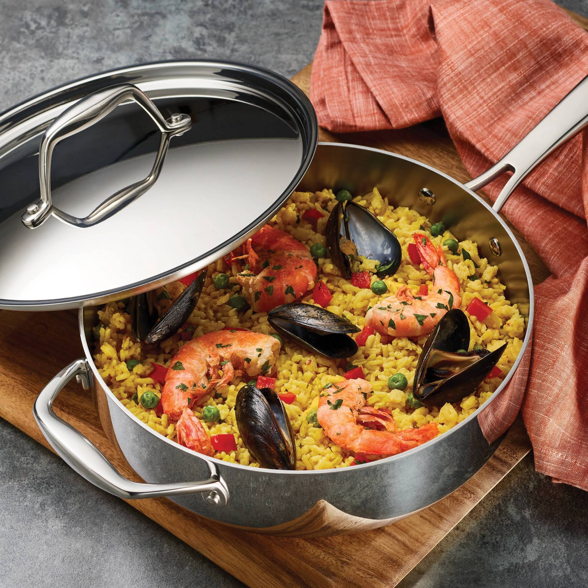 Tramontina Gourmet Tri-Ply Clad 3-Quart Covered Deep Saute Pan