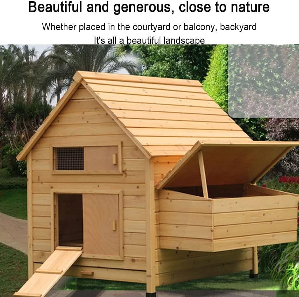 Original Chicken Duck Cage Rabbit Hutch Poultry Habitat, 50inch Deluxe Wooden Chicken Coop Indoor/Outdoor Pets Crate House Large Run Outdoor Rabbit Hutch Bunny Cage Poultry Coop Suit