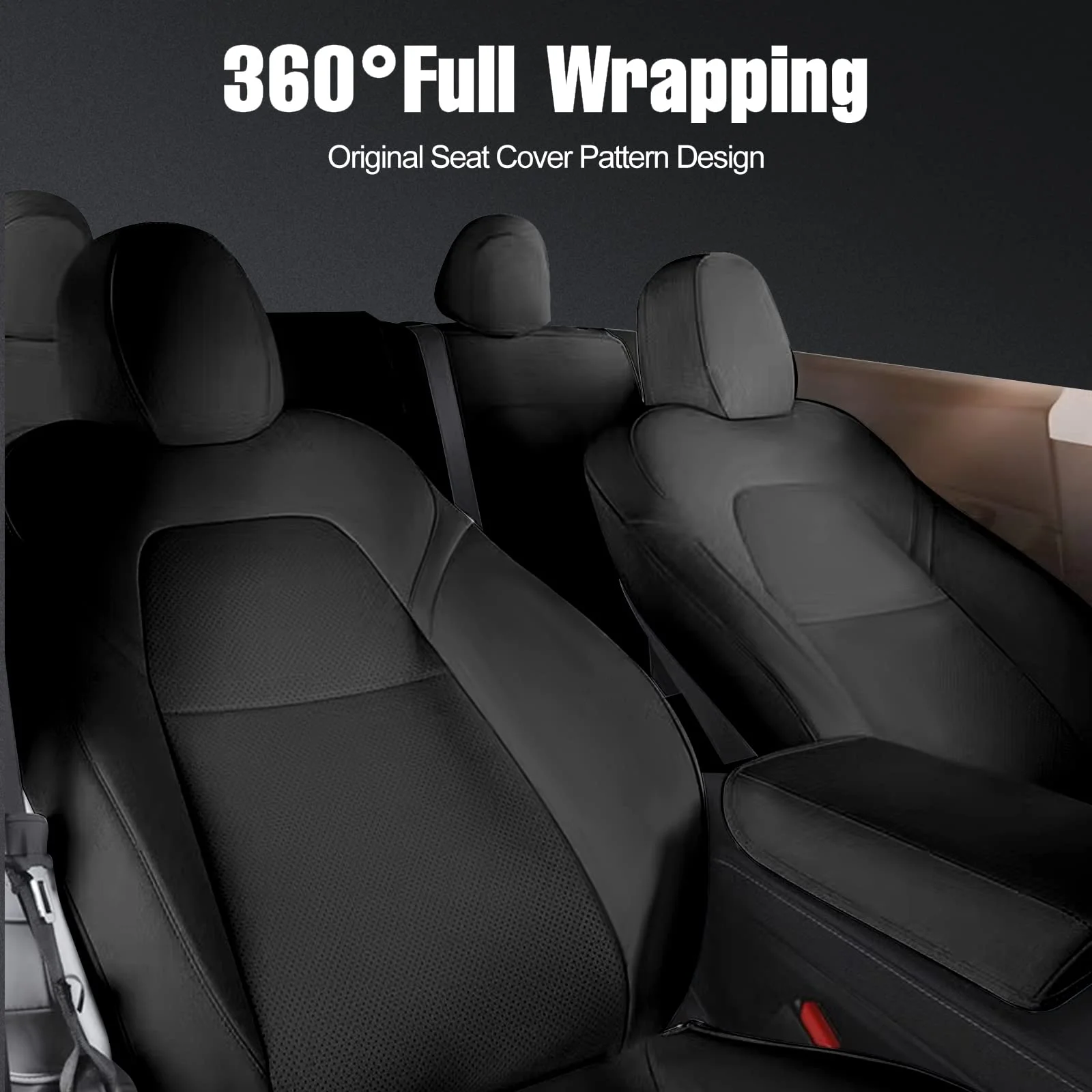 AOMSAZTO Custom Fit Model 3  Seat Covers For Tesla 3 2016-2023 Full Set Waterproof Black