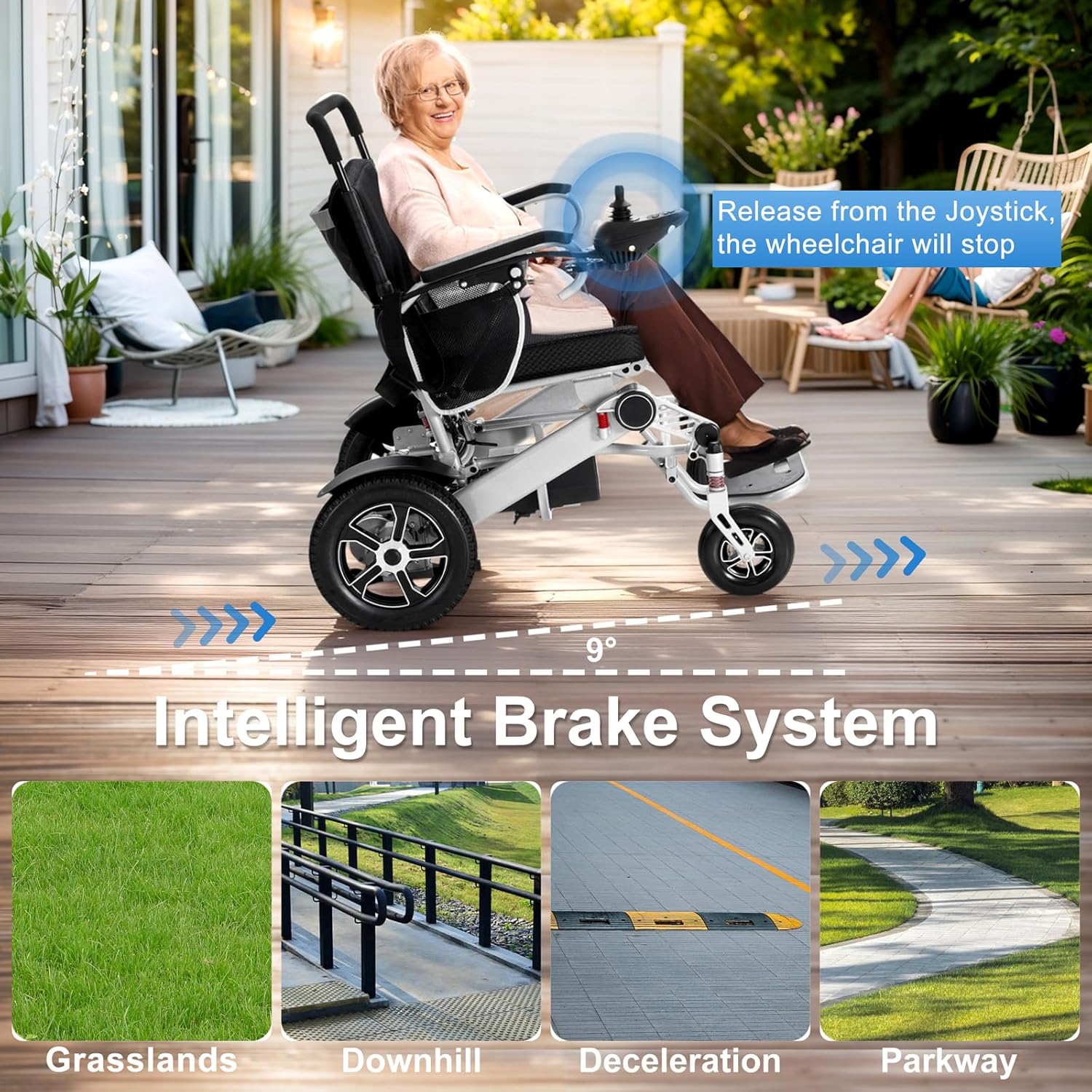 Specialized Electric Wheelchair for The Elderly and Disabled, Lightweight and Foldable, Long Range, Travel for All Terrain