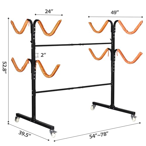 Freestanding Kayak Storage Rack 2 Kayaks/4 Kayaks, Kayak Racks for Outdoor Storage, Kayak Stand Heavy Duty Storage for Kayaks, Canoes, SUP and Surfboards